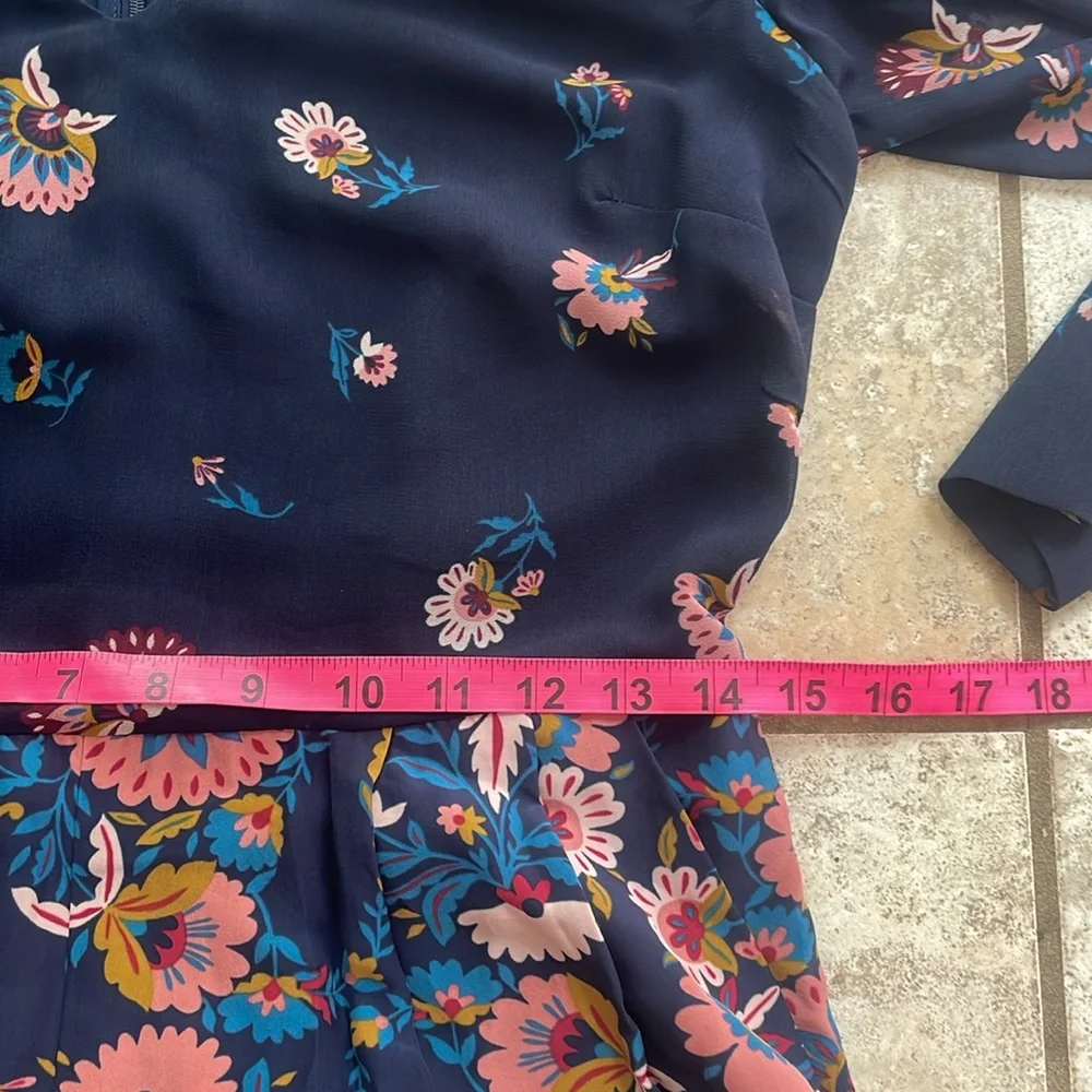 Boden Belgrave Jumpsuit Silk Navy Flourish Scatter